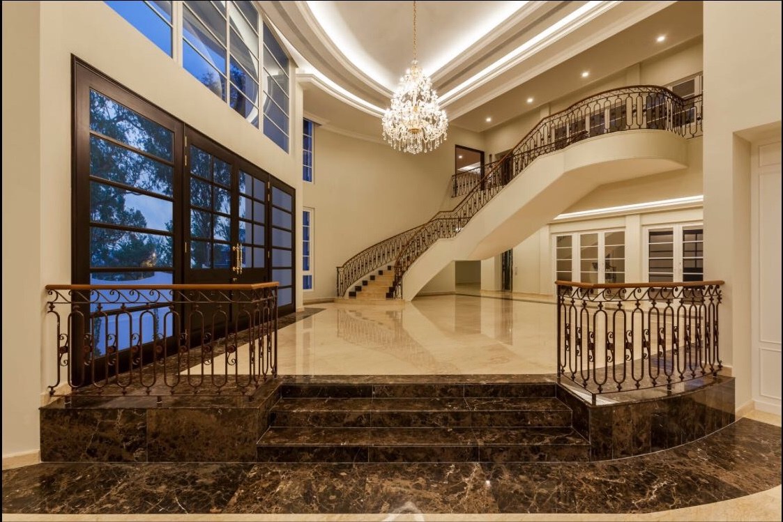 Tanglin Hill Private Estate Grand Lobby and Staircase at Night
