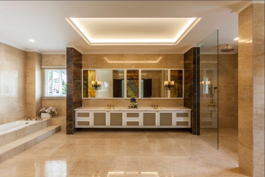 Tanglin Hill Private Estate Master Bathroom with Dual Vanity