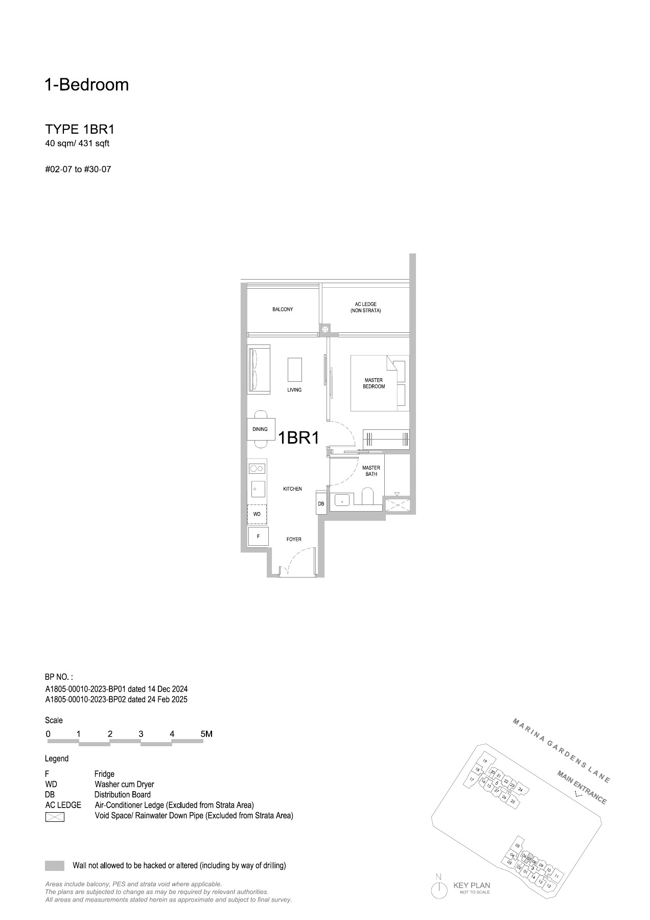 One Marina Gardens floor plan - 1BR1