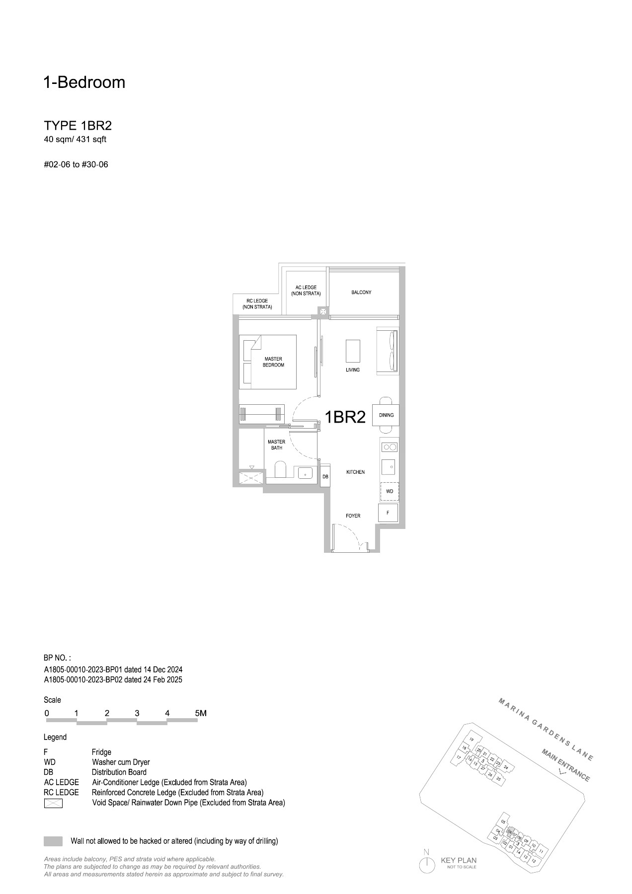 One Marina Gardens floor plan - 1BR2