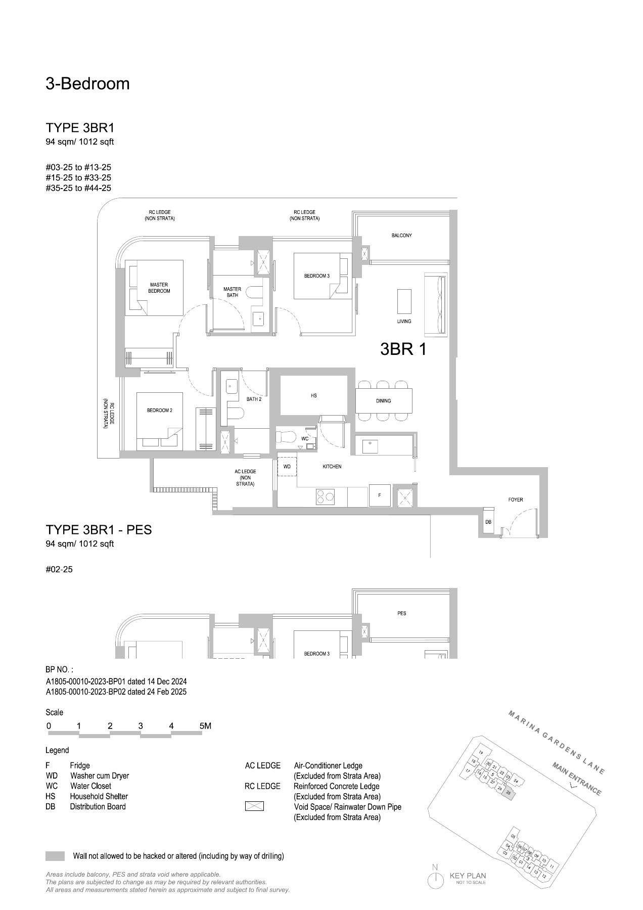 One Marina Gardens floor plan - 3BR1