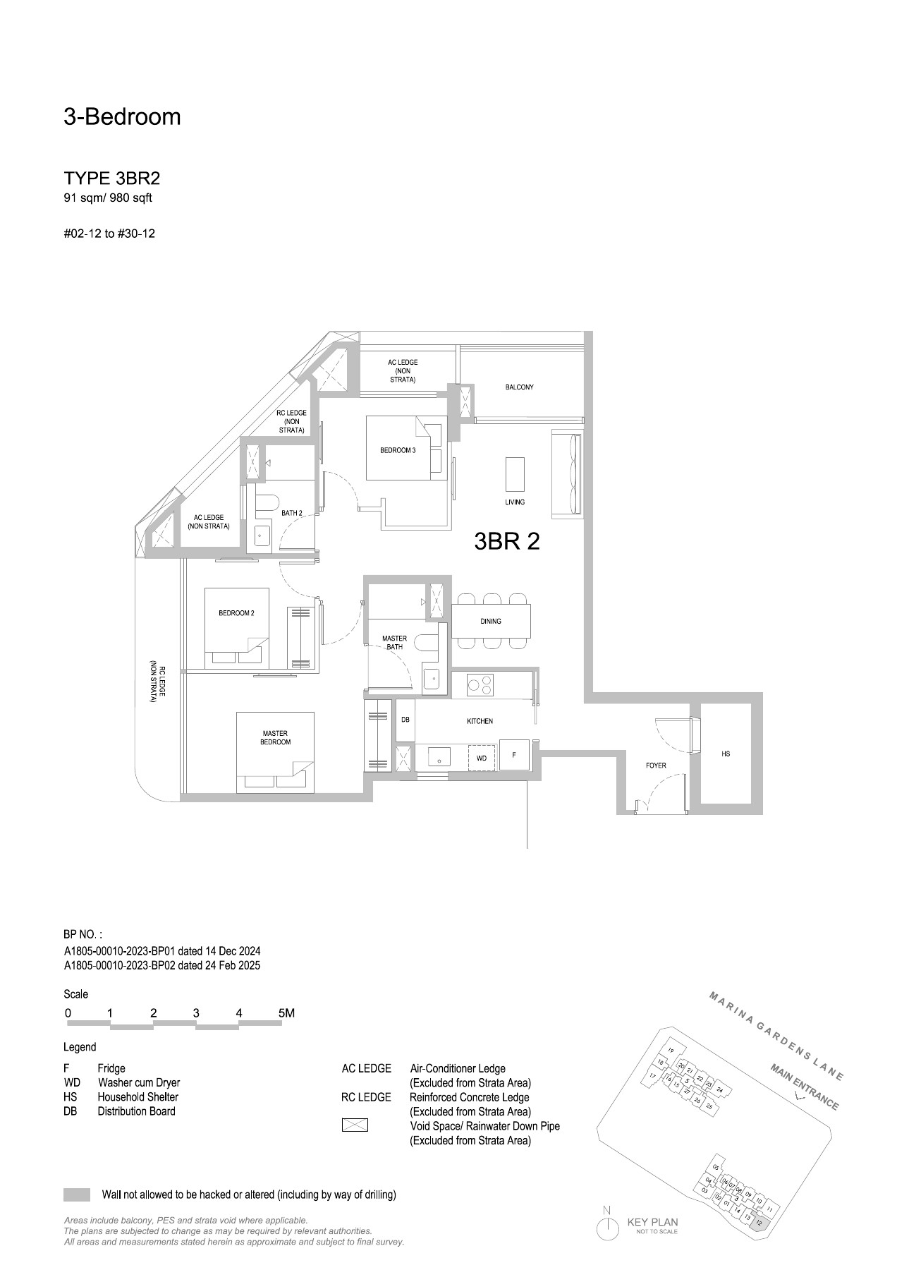 One Marina Gardens floor plan - 3BR2