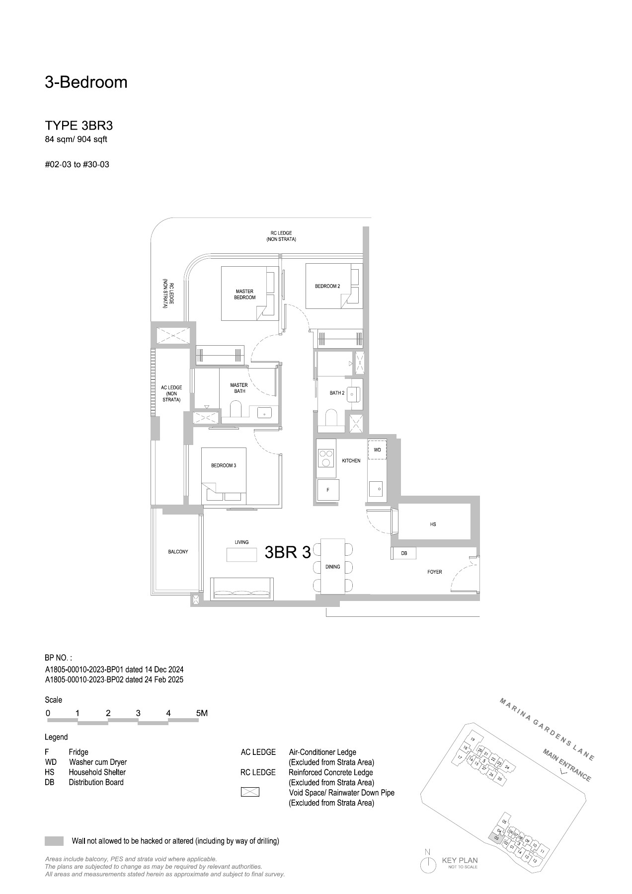 One Marina Gardens floor plan - 3BR3