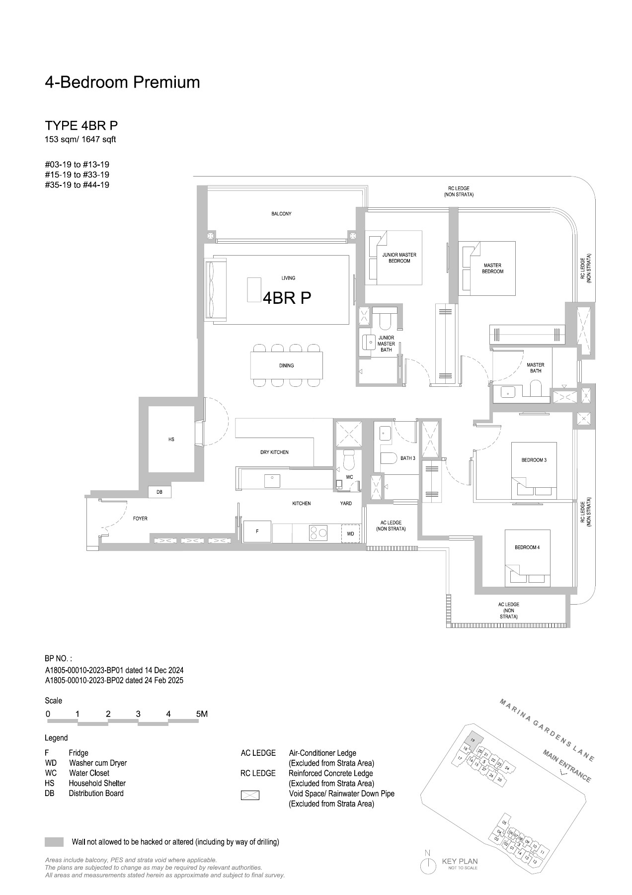 One Marina Gardens floor plan - 4BR P